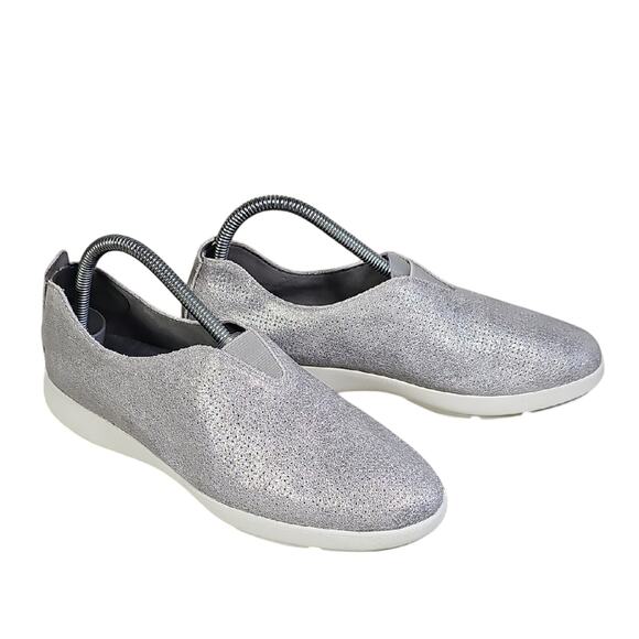 Abeo Metallic Silver Slip-On Sneakers - Picture 1 of 12